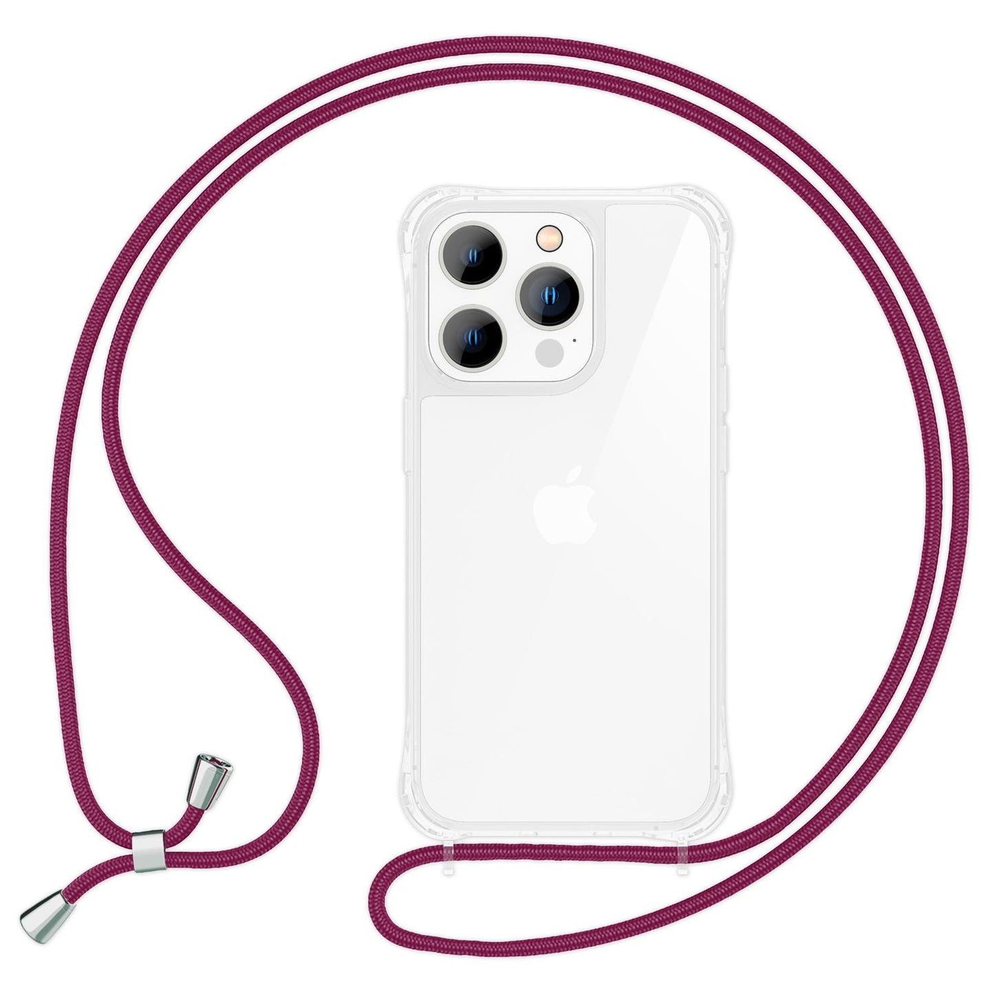 NALIA Handykette für iPhone 14 Pro – Transparentes Hybrid-Case & Band – HANGIT PRO (Anti-Gelb Rückseite & Verstellbar) – Marke aus Berlin