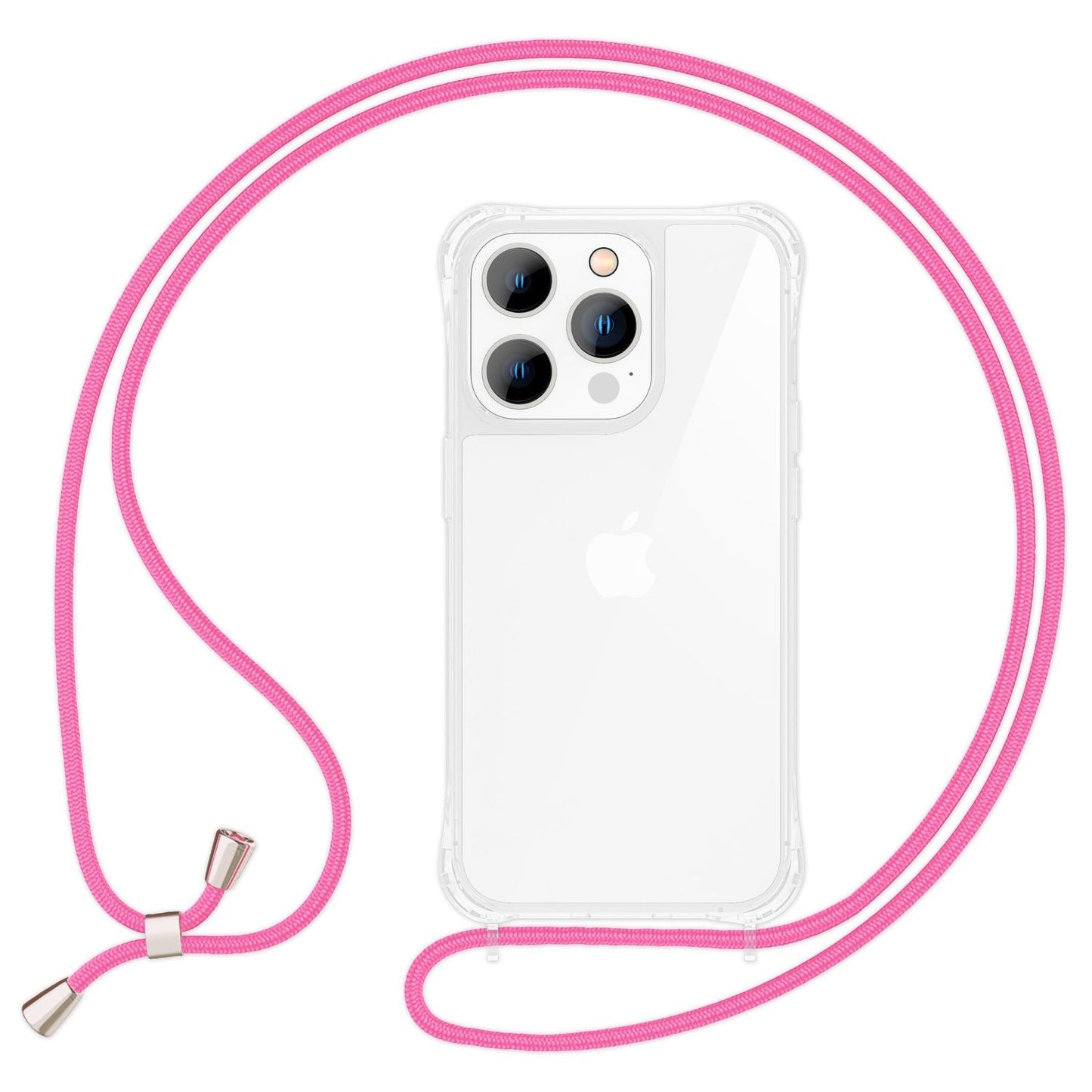 NALIA Handykette für iPhone 14 Pro – Transparentes Hybrid-Case & Band – HANGIT PRO (Anti-Gelb Rückseite & Verstellbar) – Marke aus Berlin