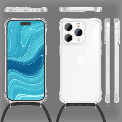 NALIA Handykette für iPhone 14 Pro – Transparentes Hybrid-Case & Band – HANGIT PRO (Anti-Gelb Rückseite & Verstellbar) – Marke aus Berlin