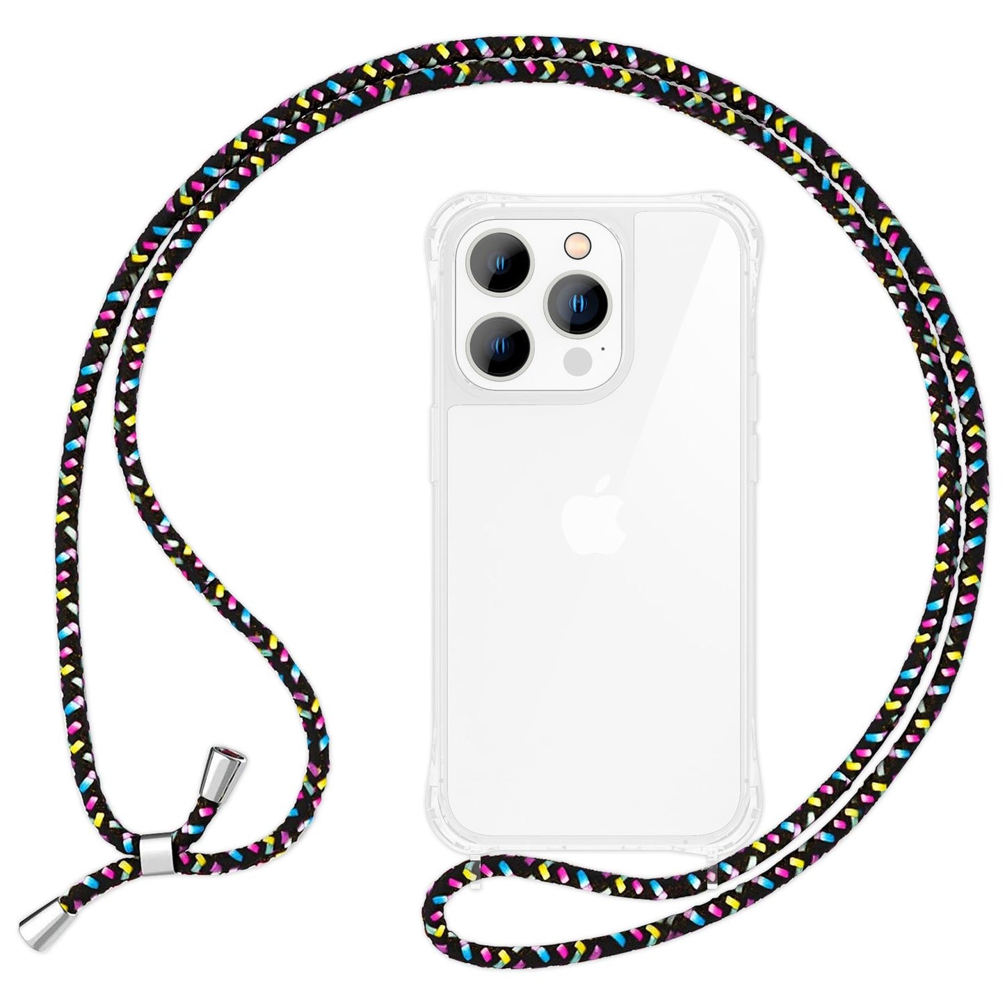 NALIA Handykette für iPhone 14 Pro – Transparentes Hybrid-Case & Band – HANGIT PRO (Anti-Gelb Rückseite & Verstellbar) – Marke aus Berlin