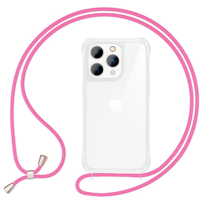 NALIA Handykette für iPhone 14 Pro Max – Transparentes Hybrid-Case & Band – HANGIT PRO (Anti-Gelb Rückseite & Verstellbar) – Marke aus Berlin