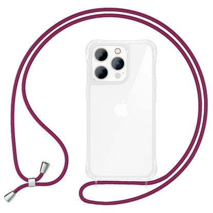 NALIA Handykette für iPhone 14 Pro Max – Transparentes Hybrid-Case & Band – HANGIT PRO (Anti-Gelb Rückseite & Verstellbar) – Marke aus Berlin
