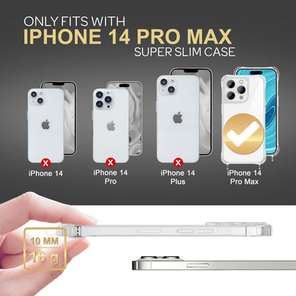 NALIA Handykette für iPhone 14 Pro Max – Transparentes Hybrid-Case & Band – HANGIT PRO (Anti-Gelb Rückseite & Verstellbar) – Marke aus Berlin