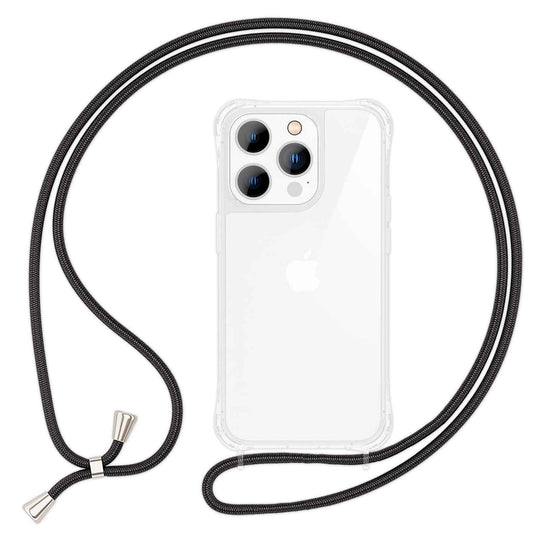 NALIA Handykette für iPhone 14 Pro Max – Transparentes Hybrid-Case & Band – HANGIT PRO (Anti-Gelb Rückseite & Verstellbar) – Marke aus Berlin