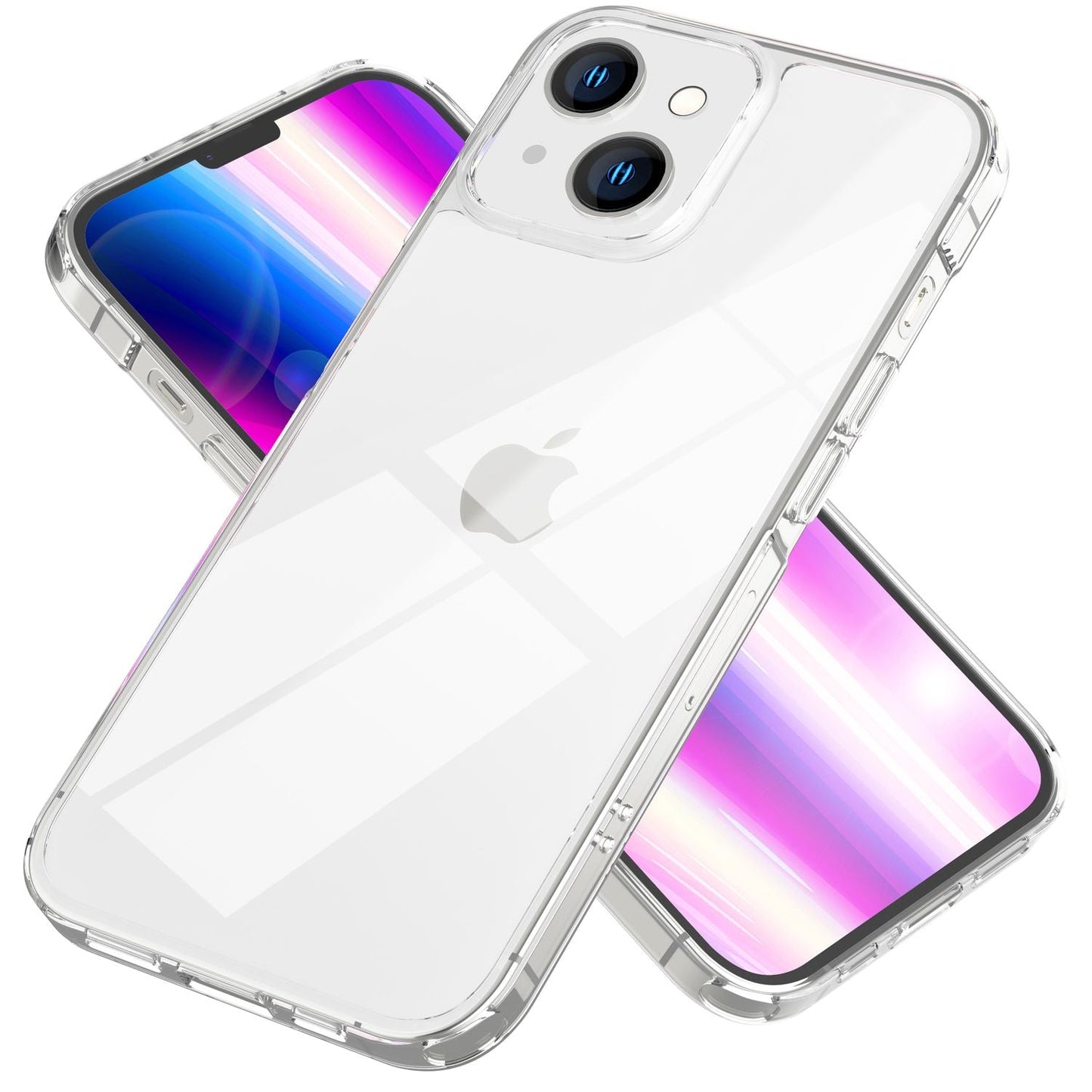 NALIA Transparente Hülle für iPhone 14 Plus – Anti-Gelb & Stoßfest – BLYSS (Rückseite in Glas-Optik) – Marke aus Berlin