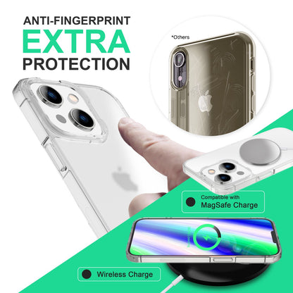 NALIA Matt-Transparentes Case für iPhone 14 – Milchglas-Optik & Anti-Fingerprint – NYTE (Stoßfest, Harte Rückseite & Silikon Bumper) – Marke aus Berlin