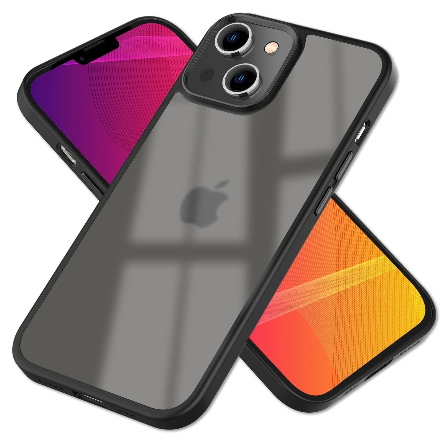 NALIA Matte Hülle für iPhone 14 Plus – Kein Vergilben & Anti-Fingerabdruck – SUMMIT (Semi-Transparent & Schwarzer Rahmen) – Marke aus Berlin