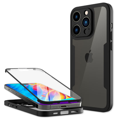 NALIA 360° Hülle für iPhone 14 Pro – Vergilbungsfrei & Rutschfester Matt-Rahmen – SURROUND (Full-Body Case mit Kameraschutz) – Marke aus Berlin