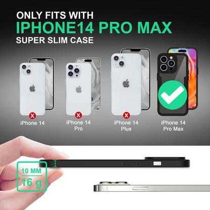 NALIA 360° Hülle für iPhone 14 Pro Max – Vergilbungsfrei & Rutschfester Matt-Rahmen – SURROUND (Full-Body Case mit Kameraschutz) – Marke aus Berlin