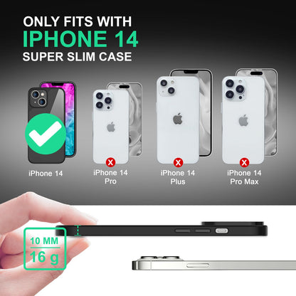 NALIA Handyhülle für iPhone 14 – Transparentes Hardcase & Schwarzer Bumper – PROVA (Vergilbungsfrei & Stoßfest) – Marke aus Berlin