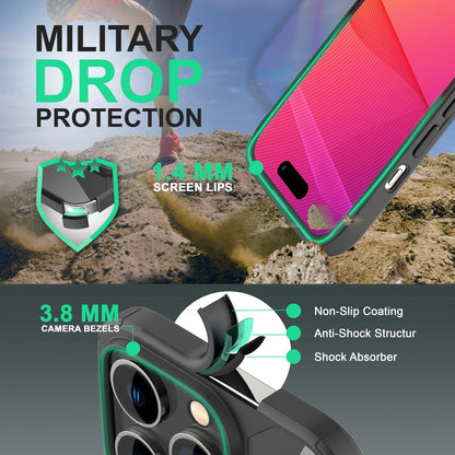 NALIA Handyhülle für iPhone 14 Pro – Transparentes Hardcase & Schwarzer Bumper – PROVA (Vergilbungsfrei & Stoßfest) – Marke aus Berlin