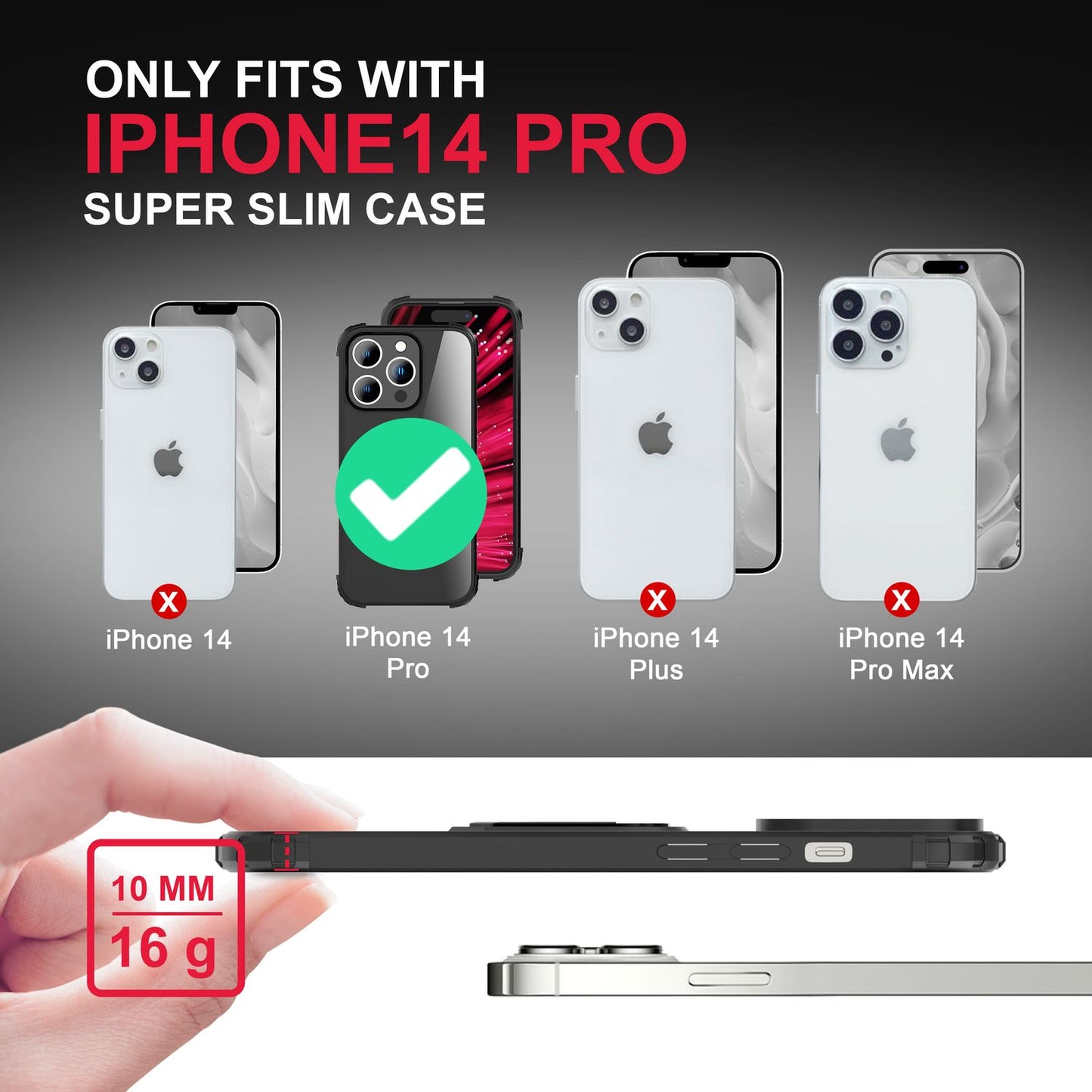 NALIA Ringhülle für iPhone 14 Pro – Für Magnethalter & 360° Stand – VAULT (Kristallklare Rückseite & Stoßfester Silikon-Rahmen) – Marke aus Berlin