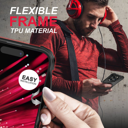 NALIA Ringhülle für iPhone 14 Pro Max – Für Magnethalter & 360° Stand – VAULT (Kristallklare Rückseite & Stoßfester Silikon-Rahmen) – Marke aus Berlin