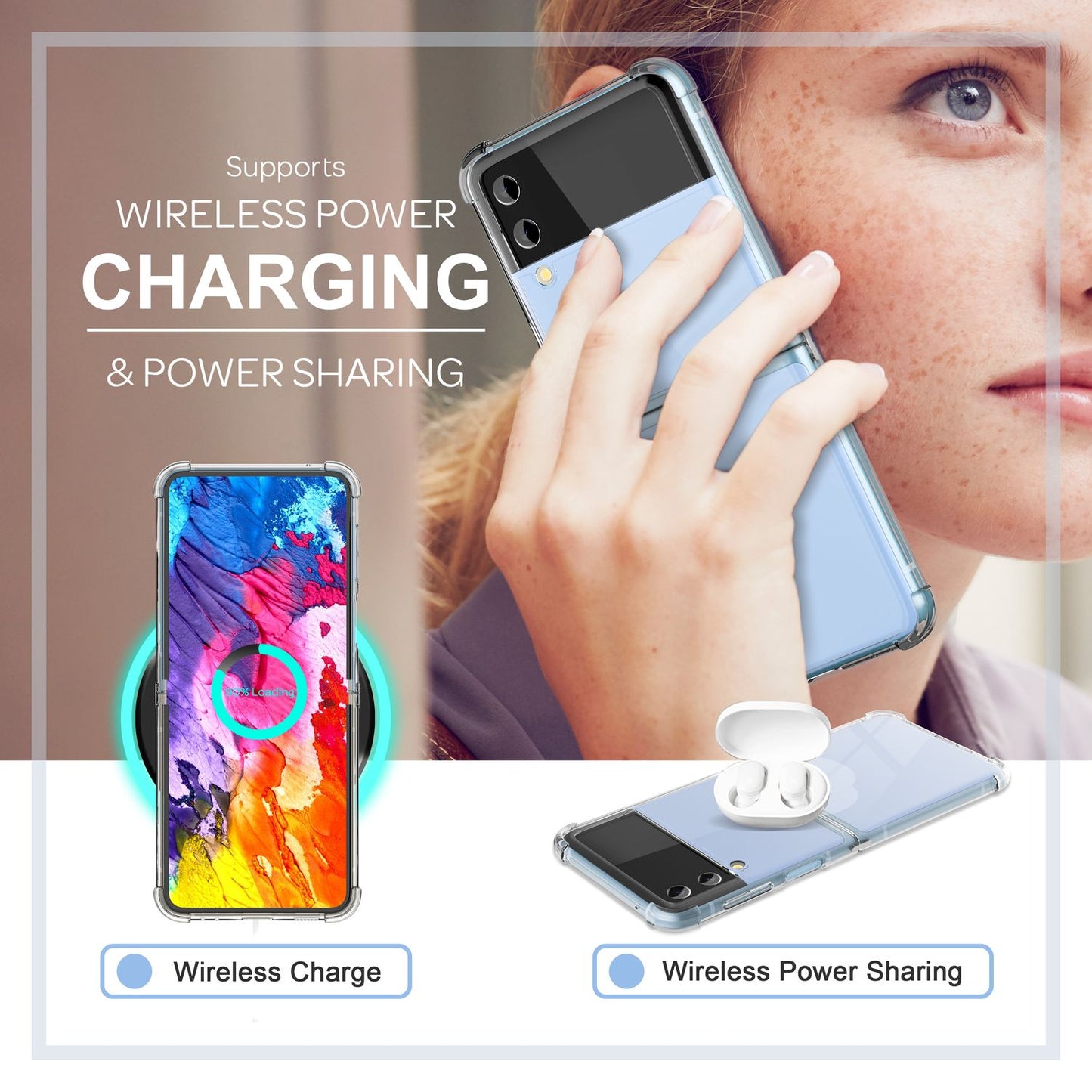 NALIA Klare Einteilige Schutzhülle kompatibel mit Samsung Galaxy Z Flip4 Hülle, Transparent Anti-Gelb Robust Aufprall-Schutz, Harte Rückseite & Verstärkter Silikon-Rahmen, Durchsichtige Handyhülle