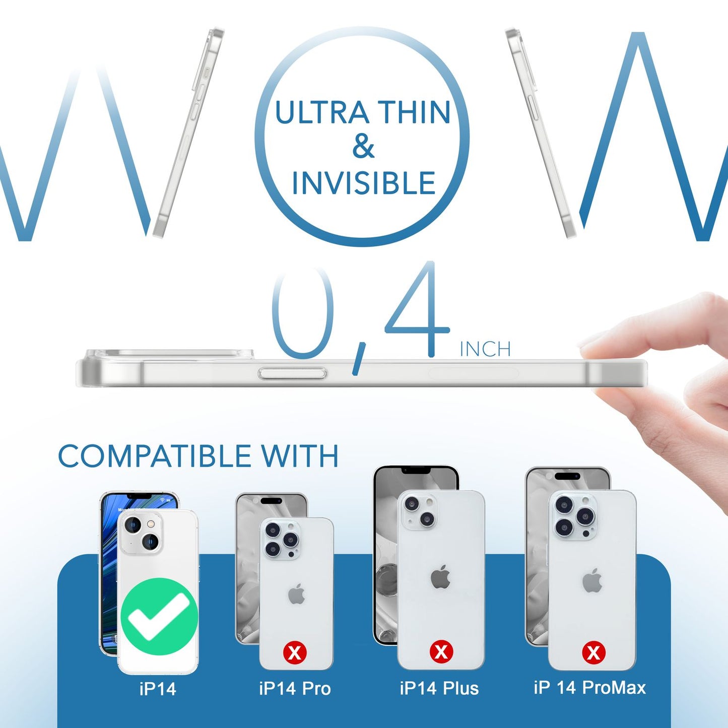 NALIA Ultra Slim Hardcase für iPhone 14 – Matt-Transparent & 0.3mm Dünn – PHANTOM (Dünnes Cover & Kamera-Vollschutz) – Marke aus Berlin