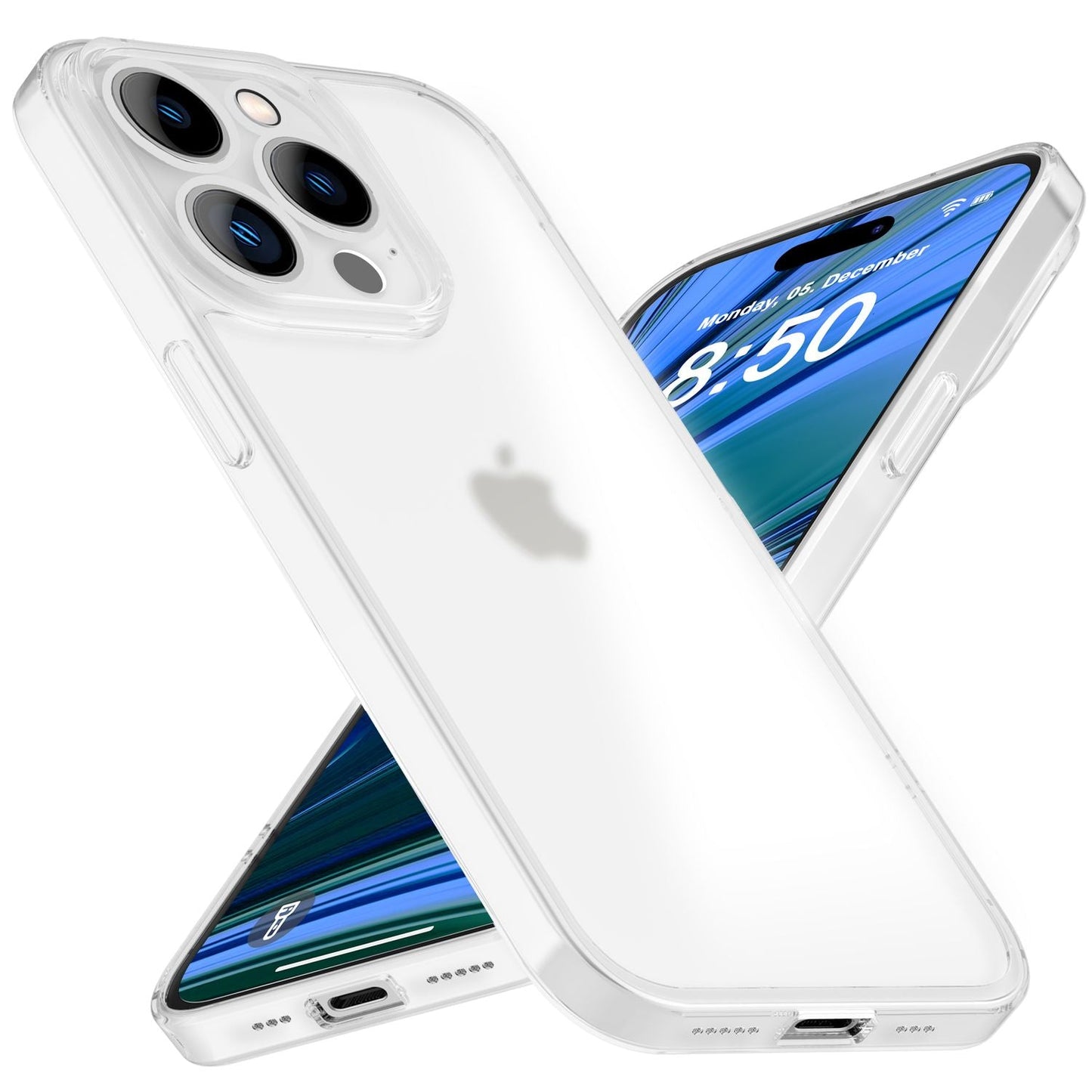 NALIA Ultra Slim Hardcase für iPhone 14 Pro – Matt-Transparent & 0.3mm Dünn – PHANTOM (Dünnes Cover & Kamera-Vollschutz) – Marke aus Berlin