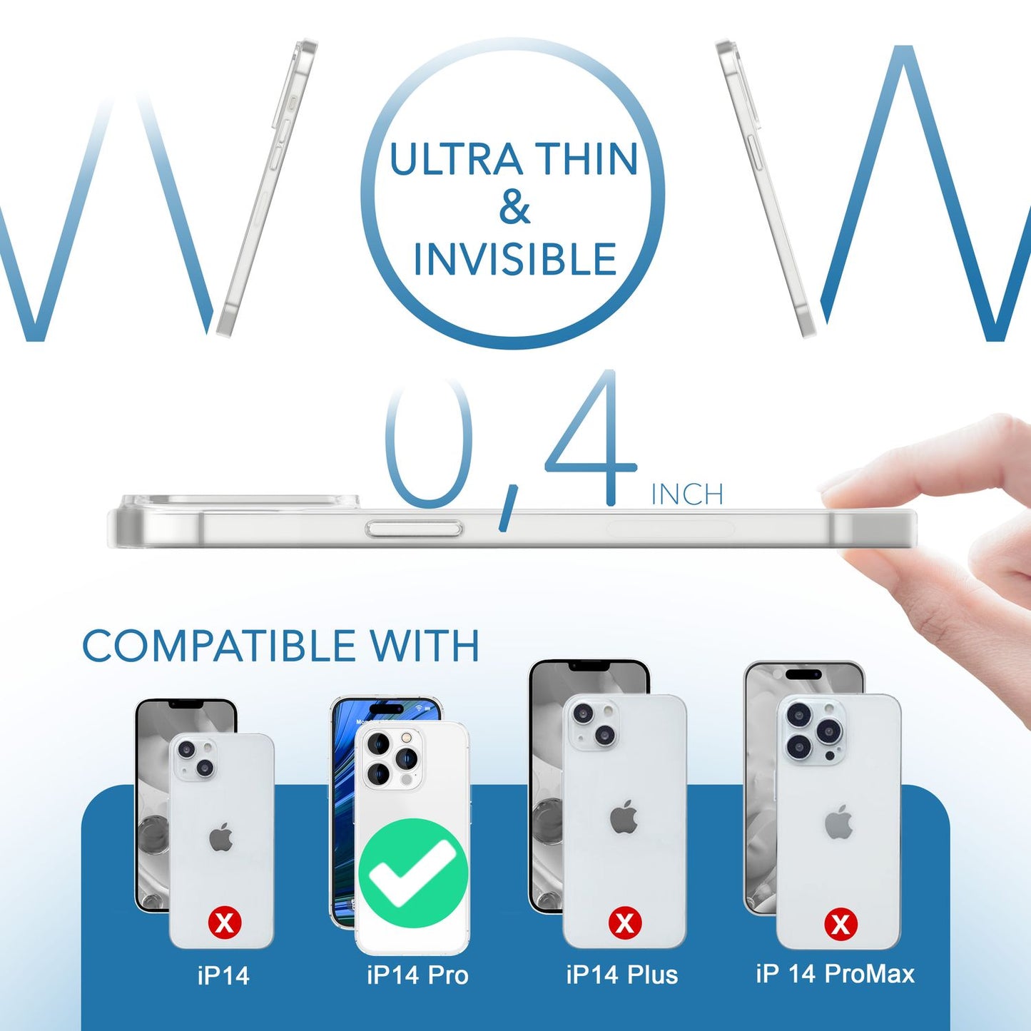 NALIA Ultra Slim Hardcase für iPhone 14 Pro – Matt-Transparent & 0.3mm Dünn – PHANTOM (Dünnes Cover & Kamera-Vollschutz) – Marke aus Berlin