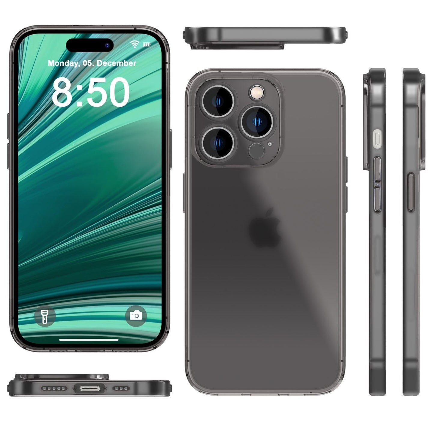 NALIA Ultra Slim Hardcase für iPhone 14 Pro – Matt-Transparent & 0.3mm Dünn – PHANTOM (Dünnes Cover & Kamera-Vollschutz) – Marke aus Berlin