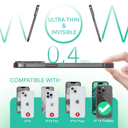 NALIA Ultra Slim Hardcase für iPhone 14 Pro Max – Matt-Transparent & 0.3mm Dünn – PHANTOM (Dünnes Cover & Kamera-Vollschutz) – Marke aus Berlin