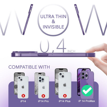 NALIA Ultra Slim Hardcase für iPhone 14 Pro Max – Matt-Transparent & 0.3mm Dünn – PHANTOM (Dünnes Cover & Kamera-Vollschutz) – Marke aus Berlin