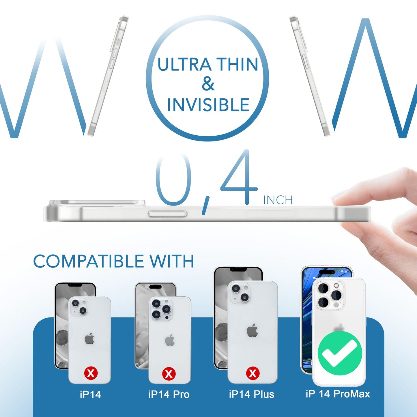 NALIA Ultra Slim Hardcase für iPhone 14 Pro Max – Matt-Transparent & 0.3mm Dünn – PHANTOM (Dünnes Cover & Kamera-Vollschutz) – Marke aus Berlin