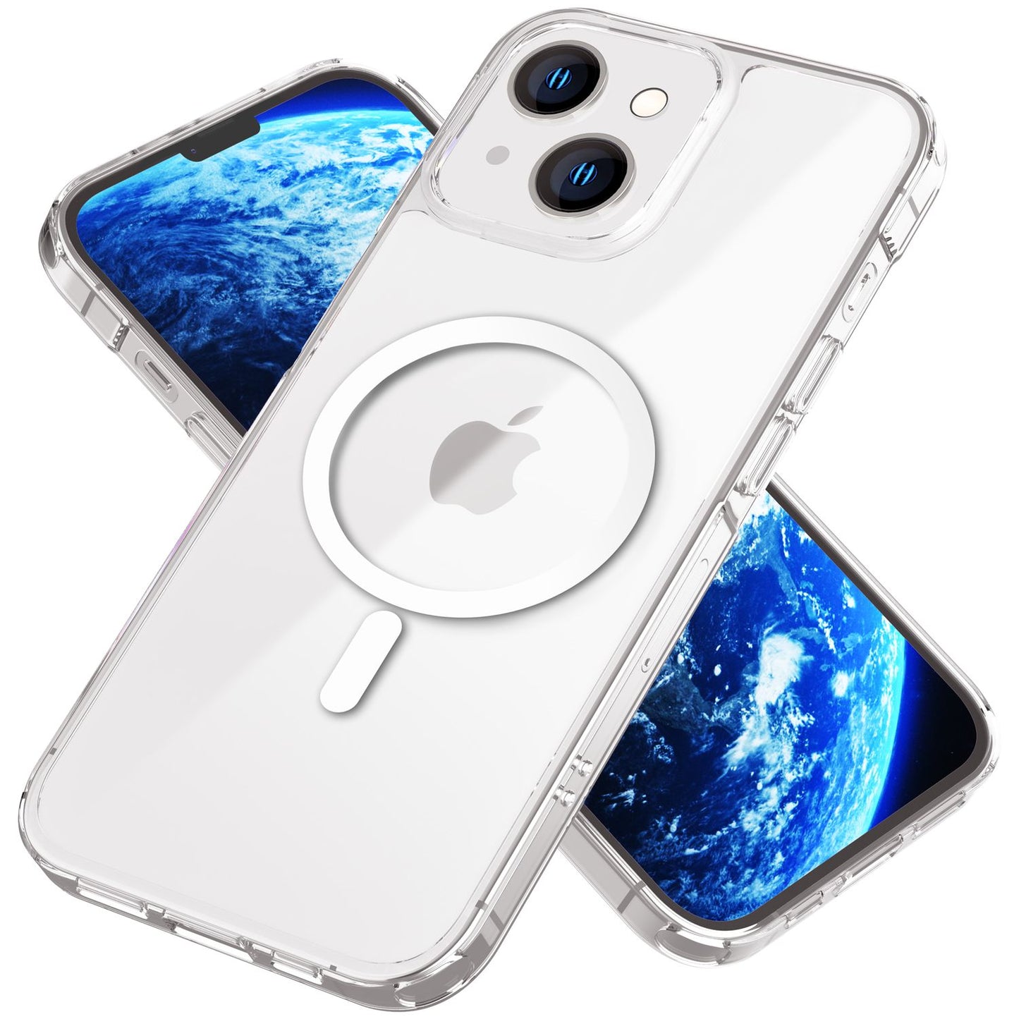 NALIA Transparentes Magnet Case für iPhone 14 Plus – MagPower System (MagSafe kompatibel) – LUMEX (Edle Glas-Optik, aber unzerbrechlich) – Marke aus Berlin