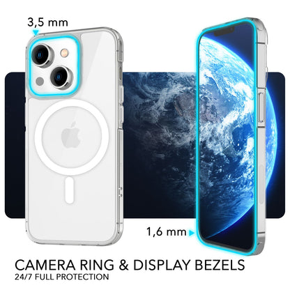 NALIA Transparentes Magnet Case für iPhone 14 Plus – MagPower System (MagSafe kompatibel) – LUMEX (Edle Glas-Optik, aber unzerbrechlich) – Marke aus Berlin