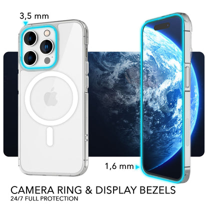 NALIA Transparentes Magnet Case für iPhone 14 Pro – MagPower System (MagSafe kompatibel) – LUMEX (Edle Glas-Optik, aber unzerbrechlich) – Marke aus Berlin