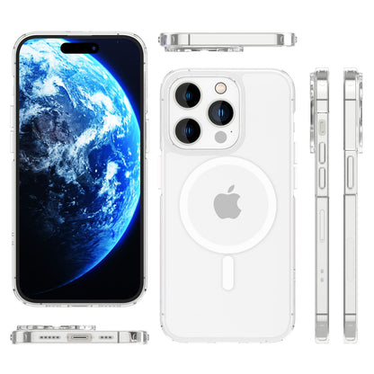 NALIA Transparentes Magnet Case für iPhone 14 Pro – MagPower System (MagSafe kompatibel) – LUMEX (Edle Glas-Optik, aber unzerbrechlich) – Marke aus Berlin