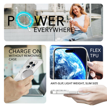 NALIA Transparentes Magnet Case für iPhone 14 Pro Max – MagPower System (MagSafe kompatibel) – LUMEX (Edle Glas-Optik, aber unzerbrechlich) – Marke aus Berlin