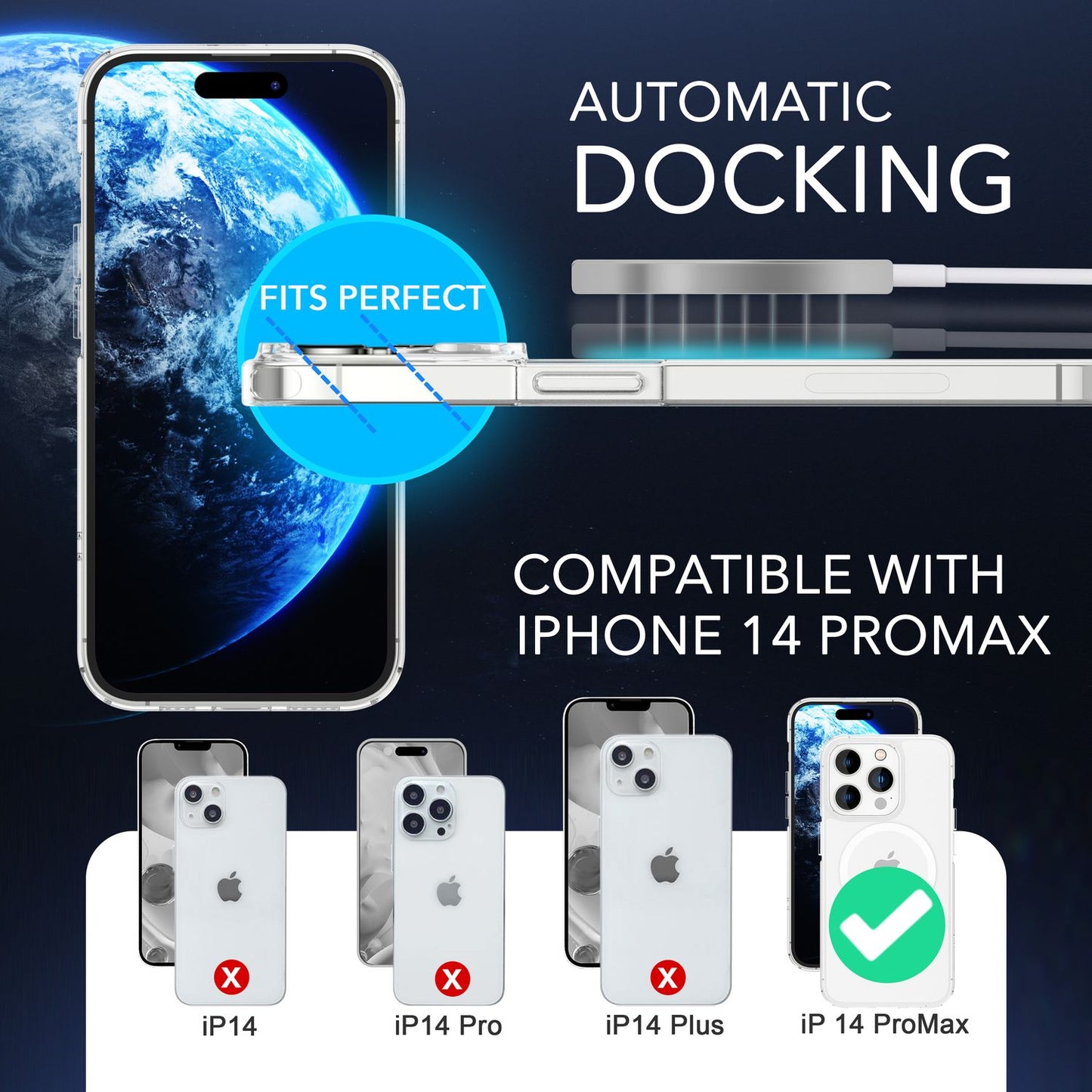 NALIA Transparentes Magnet Case für iPhone 14 Pro Max – MagPower System (MagSafe kompatibel) – LUMEX (Edle Glas-Optik, aber unzerbrechlich) – Marke aus Berlin