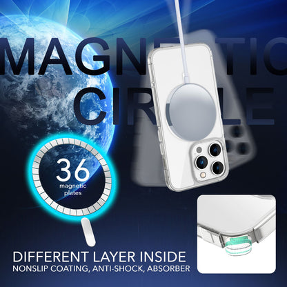 NALIA Transparentes Magnet Case für iPhone 14 Pro Max – MagPower System (MagSafe kompatibel) – LUMEX (Edle Glas-Optik, aber unzerbrechlich) – Marke aus Berlin