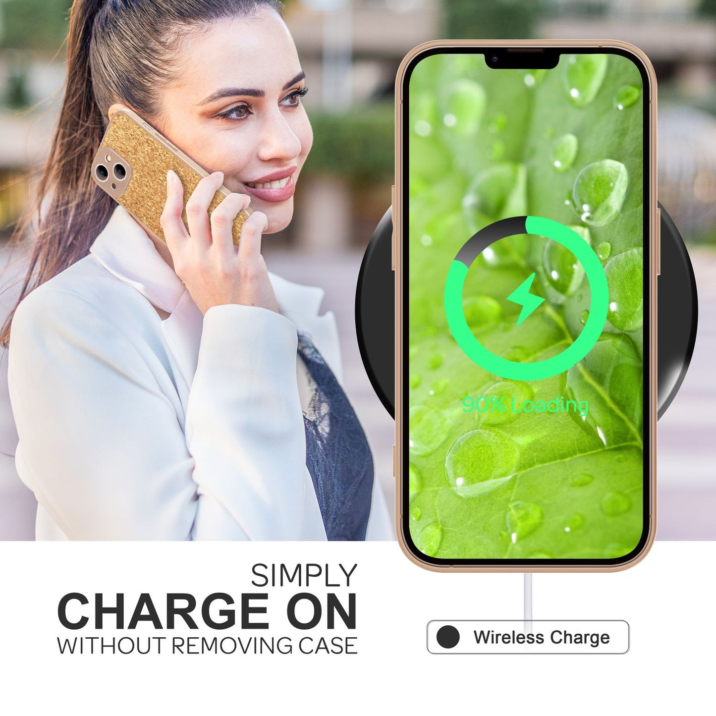 NALIA Schutzhülle mit Echt-Kork kompatibel mit iPhone 14 Hülle, Natur-Kork Hellbraun Anti-Gelb Rutschfest Anti-Fingerabdruck, Harte Rückseite & Mattierter Silikon-Rand, Robuste Stoßfeste Handyhülle