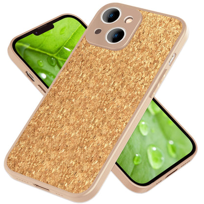 NALIA Schutzhülle mit Echt-Kork kompatibel mit iPhone 14 Plus Hülle, Natur-Kork Hellbraun Anti-Gelb Rutschfest Anti-Fingerabdruck, Harte Rückseite & Mattierter Silikon-Rand, Robuste Handyhülle Cover
