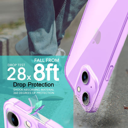 NALIA Neon Silikonhülle für iPhone 14 – Knallige Signal-Farbe & Linsenschutz – VIBE (Transparentes Case) – Marke aus Berlin