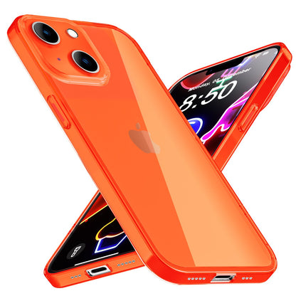 NALIA Neon Silikonhülle für iPhone 14 Plus – Knallige Signal-Farbe & Linsenschutz – VIBE (Transparentes Case) – Marke aus Berlin
