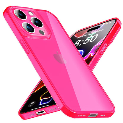 NALIA Neon Silikonhülle für iPhone 14 Pro – Knallige Signal-Farbe & Linsenschutz – VIBE (Transparentes Case) – Marke aus Berlin