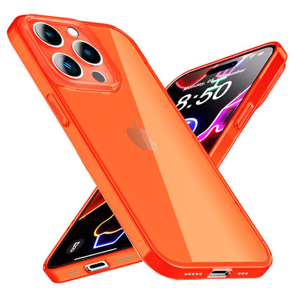 NALIA Neon Silikonhülle für iPhone 14 Pro Max – Knallige Signal-Farbe & Linsenschutz – VIBE (Transparentes Case) – Marke aus Berlin