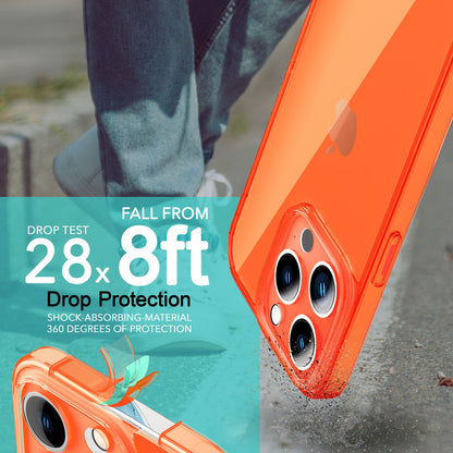 NALIA Neon Silikonhülle für iPhone 14 Pro Max – Knallige Signal-Farbe & Linsenschutz – VIBE (Transparentes Case) – Marke aus Berlin