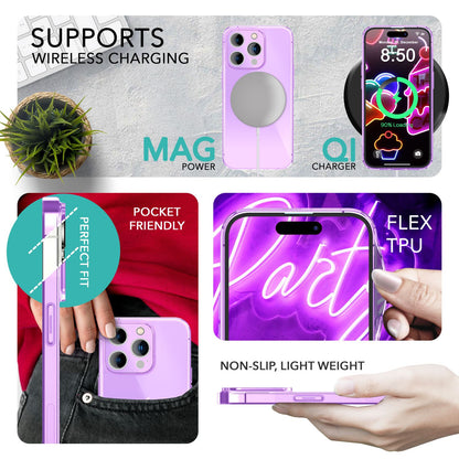 NALIA Neon Silikonhülle für iPhone 14 Pro Max – Knallige Signal-Farbe & Linsenschutz – VIBE (Transparentes Case) – Marke aus Berlin