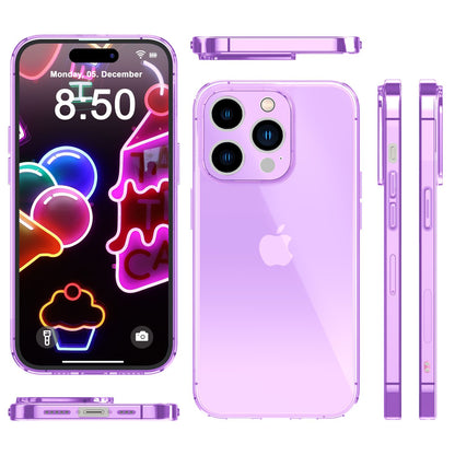 NALIA Neon Silikonhülle für iPhone 14 Pro Max – Knallige Signal-Farbe & Linsenschutz – VIBE (Transparentes Case) – Marke aus Berlin