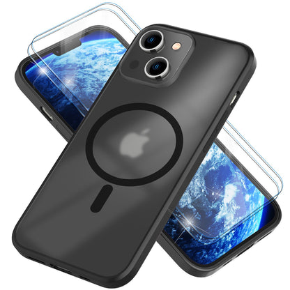 NALIA Magnet-Case für iPhone 14 Plus – Matt-Transparent & MagSafe Kompatibel – MATTEX (Rutschfest, Stoßfest & Anti-Fingerabdruck) – Marke aus Berlin