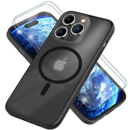 NALIA Magnet-Case für iPhone 14 Pro Max – Matt-Transparent & MagSafe Kompatibel – MATTEX (Rutschfest, Stoßfest & Anti-Fingerabdruck) – Marke aus Berlin
