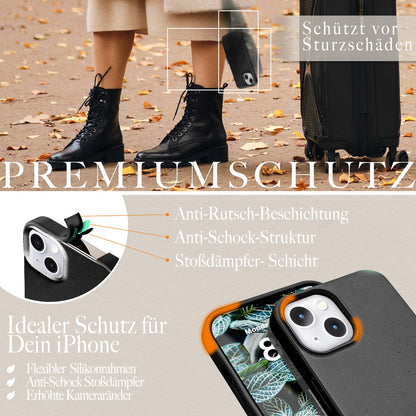 NALIA Handyhülle für iPhone 14 – MagSafe kompatibel & Weizenstroh-Mix – ECOFIT (Pflanzenbasiert, Rutschfest & Matt) – Marke aus Berlin