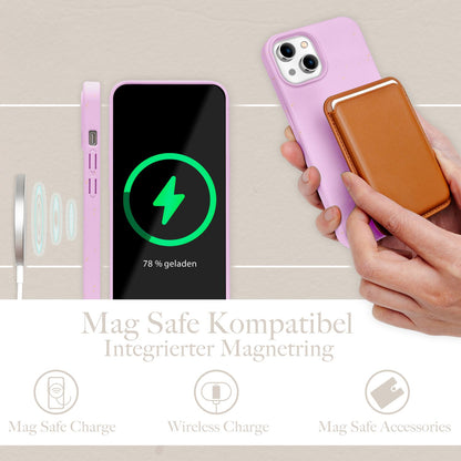 NALIA Handyhülle für iPhone 14 Plus – MagSafe kompatibel & Weizenstroh-Mix – ECOFIT (Pflanzenbasiert, Rutschfest & Matt) – Marke aus Berlin