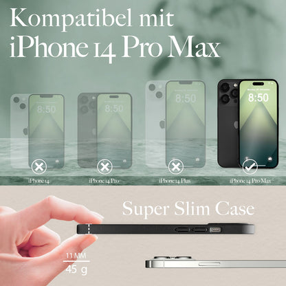 NALIA Handyhülle für iPhone 14 Pro Max – MagSafe kompatibel & Weizenstroh-Mix – ECOFIT (Pflanzenbasiert, Rutschfest & Matt) – Marke aus Berlin