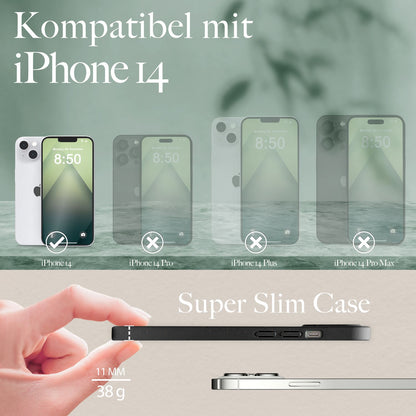 NALIA Handyhülle für iPhone 14 – Weizenstroh Case (Pflanzenbasiert) – BIOVERA – Matt & Stoßfest (Vegan) – Marke aus Berlin