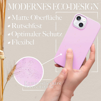 NALIA Handyhülle für iPhone 14 Plus – Weizenstroh Case (Pflanzenbasiert) – BIOVERA – Matt & Stoßfest (Vegan) – Marke aus Berlin
