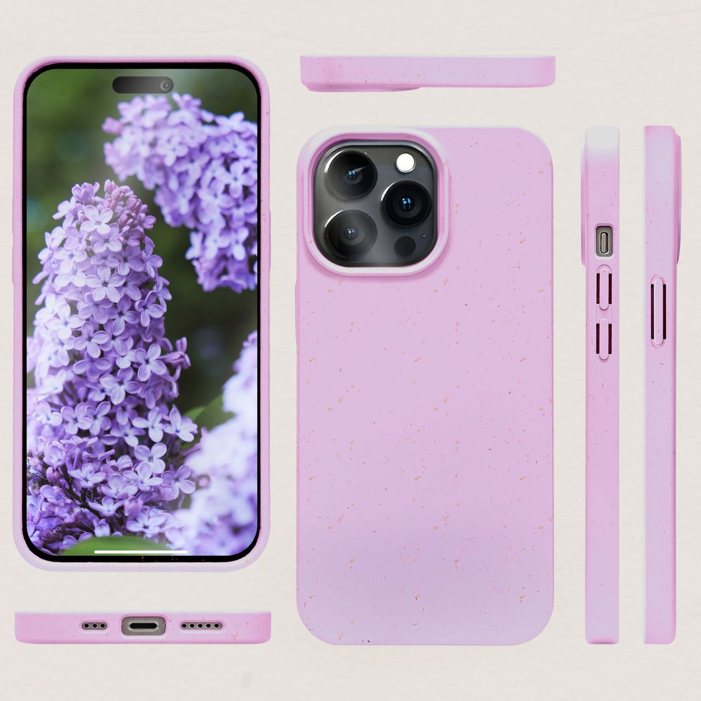 NALIA Handyhülle für iPhone 14 Pro – Weizenstroh Case (Pflanzenbasiert) – BIOVERA – Matt & Stoßfest (Vegan) – Marke aus Berlin