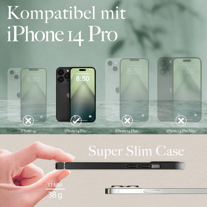 NALIA Handyhülle für iPhone 14 Pro – Weizenstroh Case (Pflanzenbasiert) – BIOVERA – Matt & Stoßfest (Vegan) – Marke aus Berlin